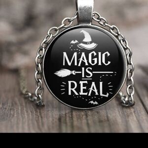 Magic is Real Pendant Necklace Women's Gothic Witchy Jewelry